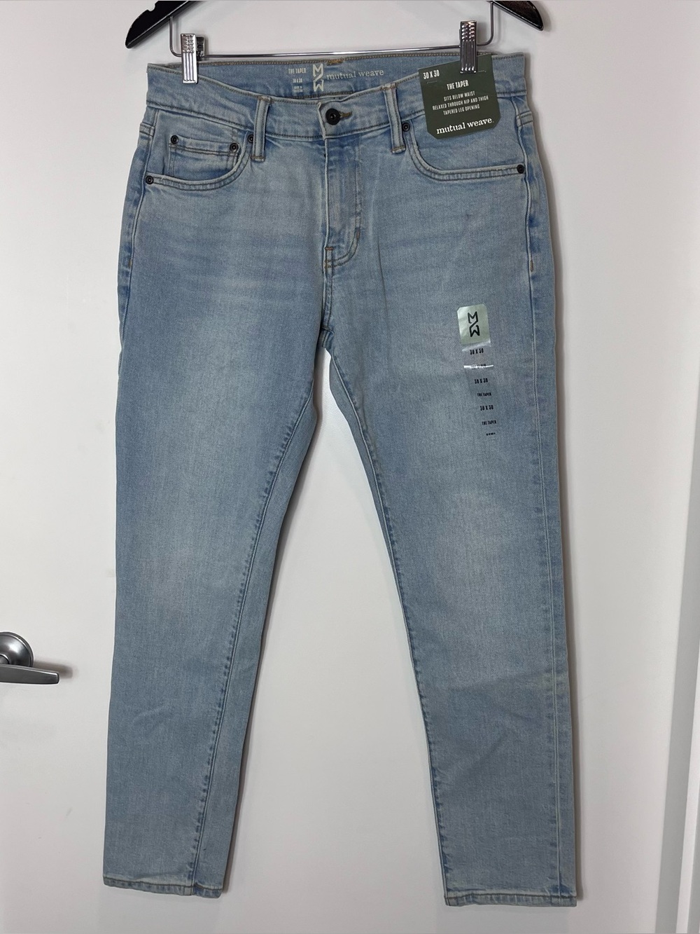 Mutual Weave The Taper Jeans 30 Light Wash Blue Men’s Slim Jeans NWT Denim